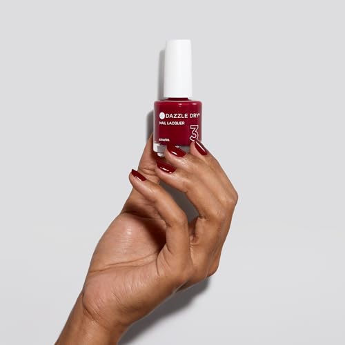 Dazzle Dry Nail Lacquer (Step 3) - Fast Track Cherry - A classic cherry red with blue undertones. Full coverage cream. (0.5 fl oz)