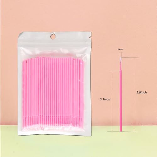Micro Swabs for Eyelash Extensions 2100PCS Pink 2.0mm - Eyelash & Makeup Tool