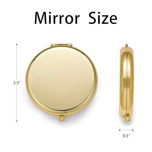 QUSTGO Gold 12-Pack Compact Travel Makeup Mirrors 2-Sided 1X/2X Magnification