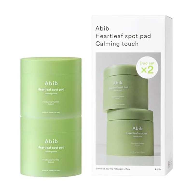 Abib Heartleaf Spot Pad Calming Touch Duo Set 160pads 10.14 fl. oz. | Korean Acne Soothing Toner Pads for Face, Cleansing, Disposable, Exfoliant, Skin Care