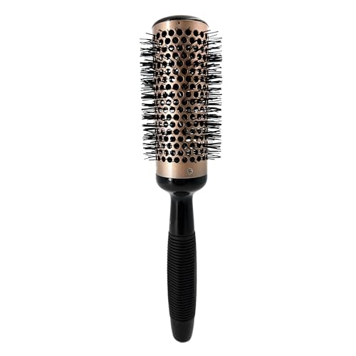 Vented Thermal Round Hair Brush - 2.5 Inch Barrel for Long Hair - Black & Rose Gold - Phillips Brush Luxe