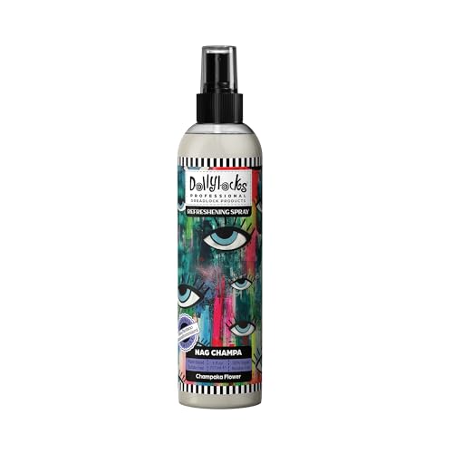 Dollylocks Refreshening Spray for Locs, Braids, Extensions - Nag Champa 8 oz - Plant-Based, Residue-Free, Moisturizing Scalp Relief