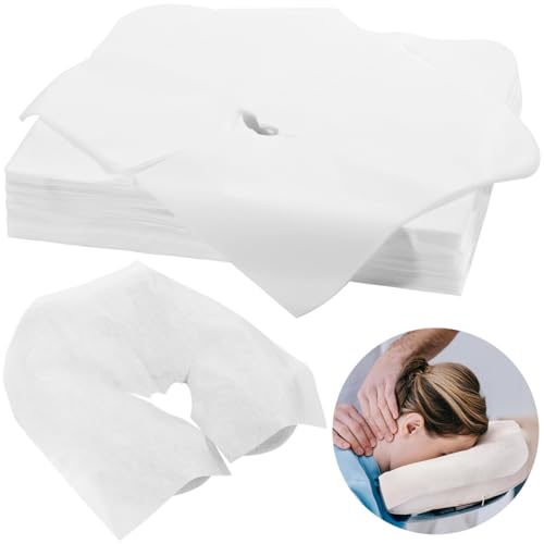 DIMEGON 500Pcs Disposable Face Cradle Covers - Single-Use Massage Bed Headrest Covers