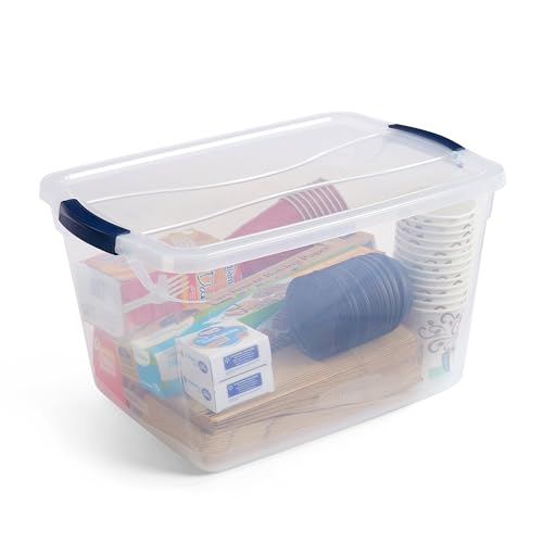 Rubbermaid Cleverstore 32 Qt Stackable Plastic Storage Bins with Lids - 6 Pack