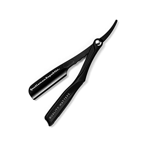 Gentlemen Republic Straight Edge Razor Holder: Premium Black Safety Razor Holder for Professional Barbers and Everyday Home Grooming - Achieve the Shave with Confidence