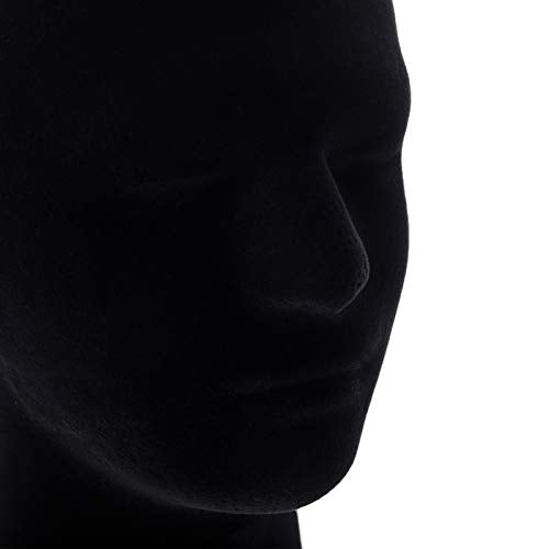 Hedume 2 Pack Mannequin Head Stands Foam Black Velvet Male Display Models for Wig Hat Glasses