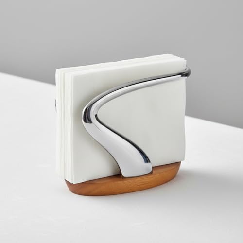 Modern Metal & Wood Napkin Holder for Kitchen & Dining Tables - 7.5in