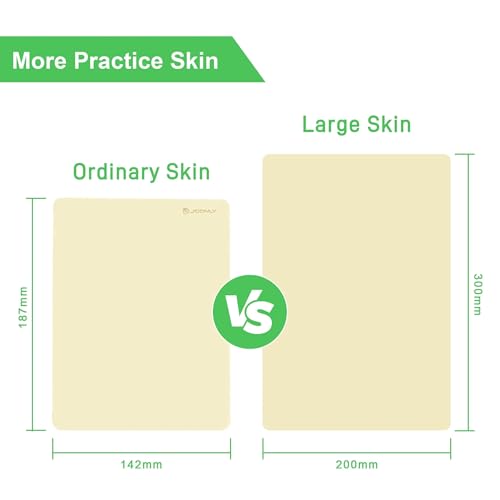 Jconly Professional Reusable Tattoo Practice Skin 5 Pack 12x8 inch Silicone for Artists