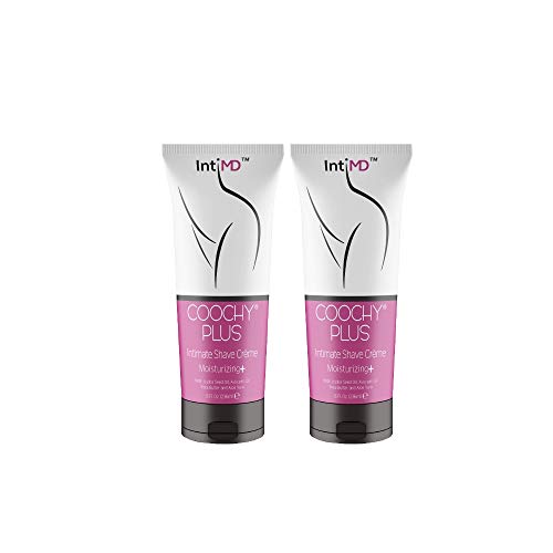 IntiMD Coochy Plus Intimate Shaving Cream 8 Fl Oz Pack of 2 for Razor Burn & Ingrown Hair