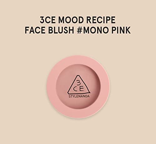 3CE Mood Recipe Face Blush Mono Pink - Nude Makeup for Cheeks