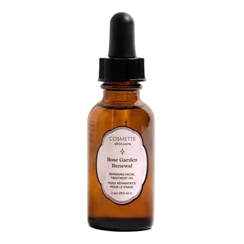 Cosmette Rose Garden Renewal - Anti-Aging Natural Retinol Face Serum with Rosehip Seed Oil, Vitamins A, C, & E, Argan Oil - Treatment for Fine Lines, Wrinkles, and Dark Spots | 1 FL Oz