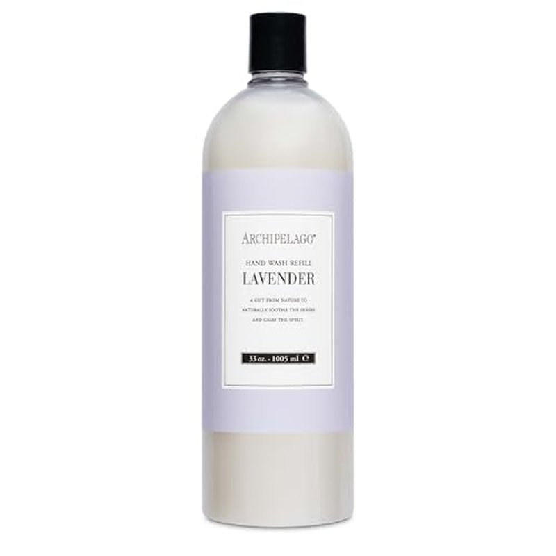 Archipelago Botanicals Lavender Hand Wash Refill, Liquid Hand Soap Refill, Fragrances with Lavender, Bergamot and Citrus, 33 fl oz
