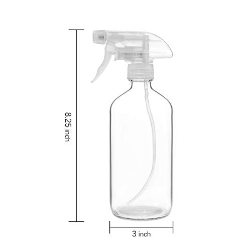 Suwimut 9 Pack 16oz Glass Spray Bottles with Trigger Nozzle, Refillable for Cleaning & Essential Oils