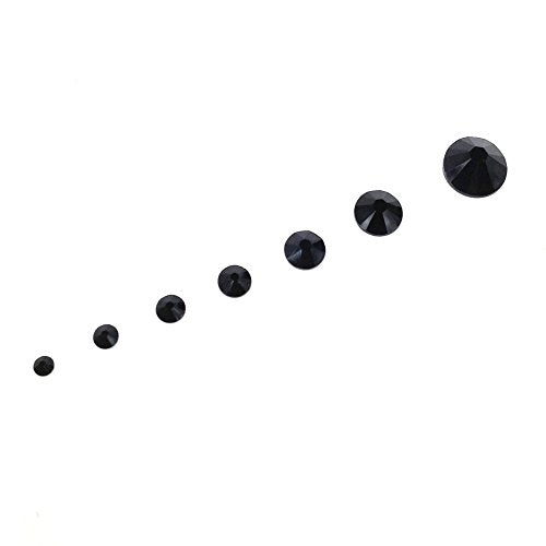 JET (280) black 144 pcs Swarovski 2058/2088 Crystal Flatbacks black rhinestones nail art mixed with Sizes ss5, ss7, ss9, ss12, ss16, ss20, ss30
