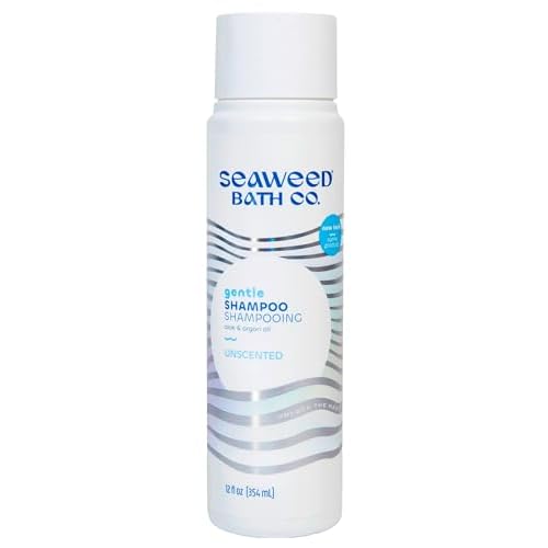 Seaweed Bath Co. Gentle Shampoo - Unscented - Nourishing Hair Care With Hyaluronic Acid, Aloe, Argan Oil, For Sensitive Scalps - 12 oz