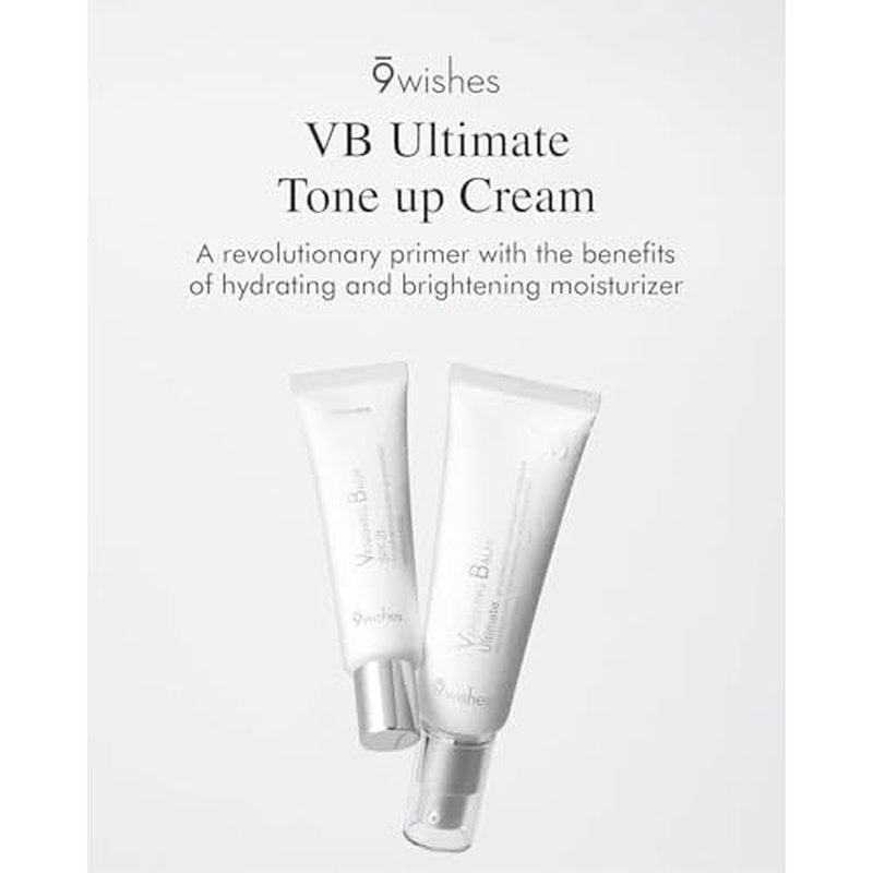 9 wishes VB Ultimate Tone-Up Cream (1.7 Fl. Oz.) - Ideal Makeup Primer, Hydrating Face Moisturizer with Niacinamide and Glutathione, Anti-Wrinkle, Reduce Fine Lines
