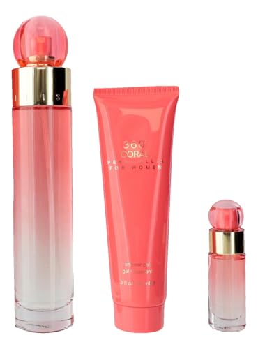 Perry Ellis 360 Coral & Perry Ellis Deluxe Fragrance Gift Set - Spray, Mini & Shower Gel