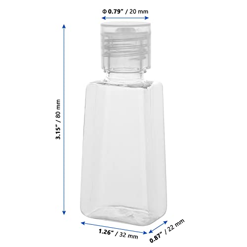 100 Pack 1oz Plastic Refillable Travel Squeeze Bottles with Flip Cap