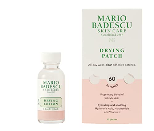 Mario Badescu Drying Lotion & Patches Set - 1 Fl Oz Glass Bottle & 60 Patches (Pack of 1)