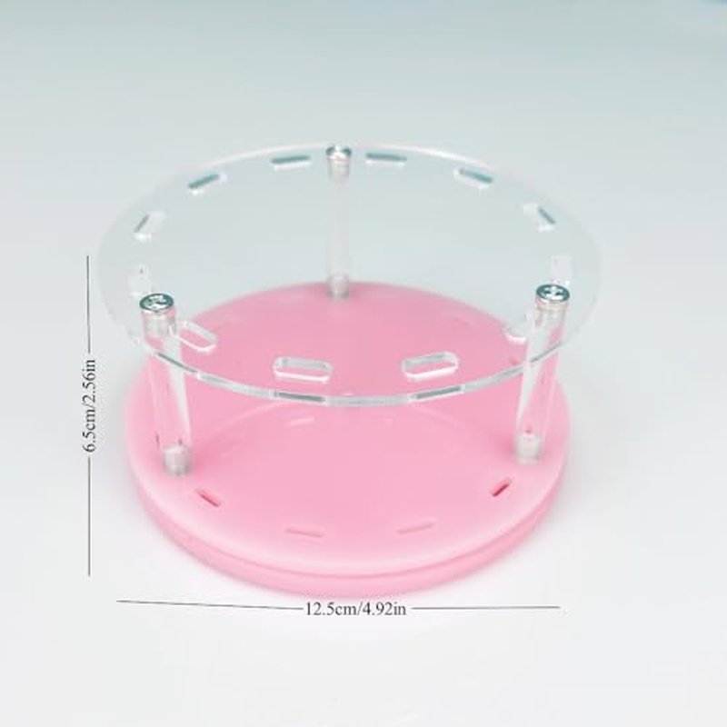 12 Holes Rotatable Acrylic Tweezers Holder, Grafting Eyelash Makeup Tweezer Stand Display Extensions Organizer Individual Training Tools (Pink)
