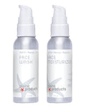Plaine Products Original Refillable Face Wash & Moisturizer Set (2.5 oz each) for Sensitive Skin