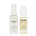OUAI Travel-Size Hair Care Bundle - Leave-In Conditioner + Hair Oil - Hair Styling Products for Frizz Control, Heat Protection, Detangling, and Added Shine - (2 Count, 1.5 Oz/ 0.45 Oz)