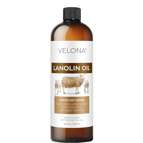 Velona Lanolin Oil - 16 Fl Oz Cold Pressed Pure Skin & Hair Moisturizer