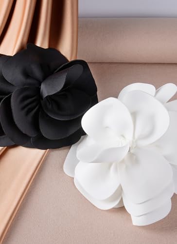 Black Large Flower Fascinator Headband for Weddings & Events - Elegant Tea Party Hat