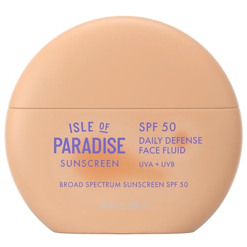 Isle Of Paradise Daily Defense Face Fluid SPF 50 Sunscreen, Broad-Spectrum UVA/UVB Protection, Lightweight & Non-Greasy, Liquid Face Sunscreen for All Skin Types, 1.69 fl. Oz