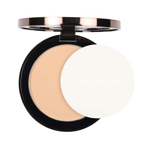 Colorbar Perfect Match Compact 002 Nude Beige - Pressed Powder Foundation with Hyaluronic Acid & Vitamin E (Light-Medium Coverage) 0.3 oz