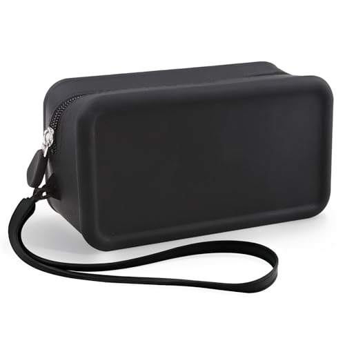 Silicone Makeup Bag, Portable Makeup Brush Holder, Travel Cosmetic Bag Versatile Zipper Pouch For Women (Black)
