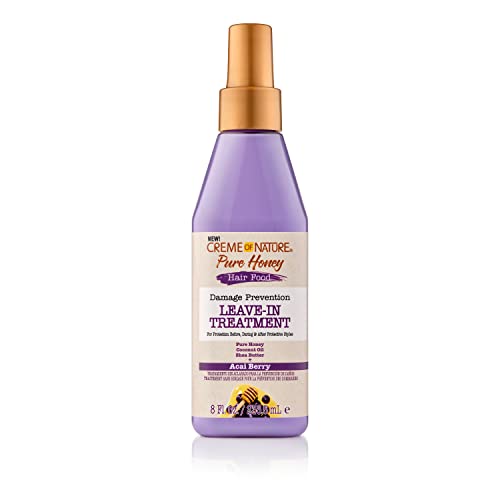 Leave-In Hair Treatment with Honey & Acai - 12 Oz Nourishing Hair Food, Creme of Nature