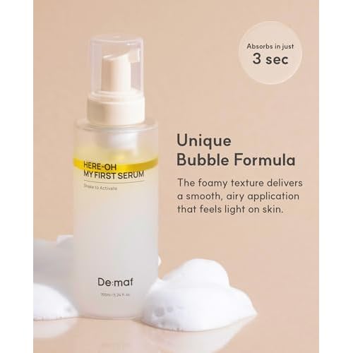 Here-Oh My First Hydrating Serum with Hyaluronic Acid | Facial Serum for Glowing Skin & Skin Barrier Repair | Korean Serum for Dry Skin & Sensitive Skin (5.24 fl oz)