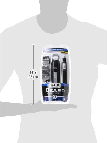 Cordless Beard Trimmer with Nose, Ear & Brow Attachments - Rechargeable