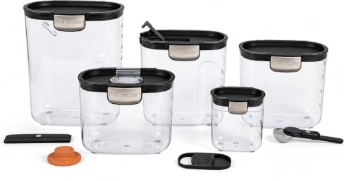 ProKeeper+ Black Airtight Food Storage Container Set – 9-Piece Kitchen Organization