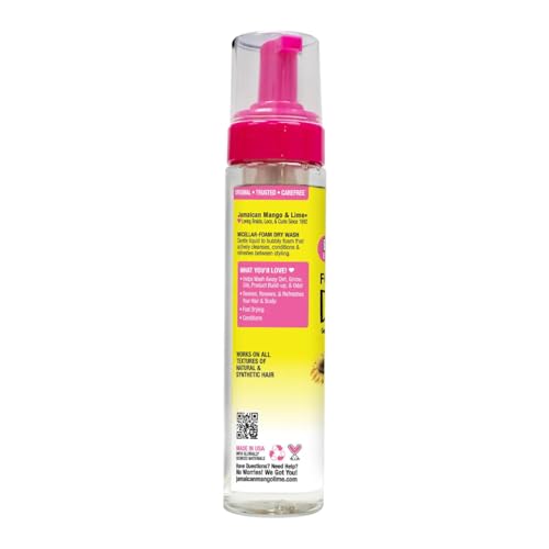 Jamaican Mango & Lime Braids Your Way Dry Wash ? Gentle Cleansing Foam for Braids, Locs & Twists ? No-Rinse Dry Shampoo for Scalp