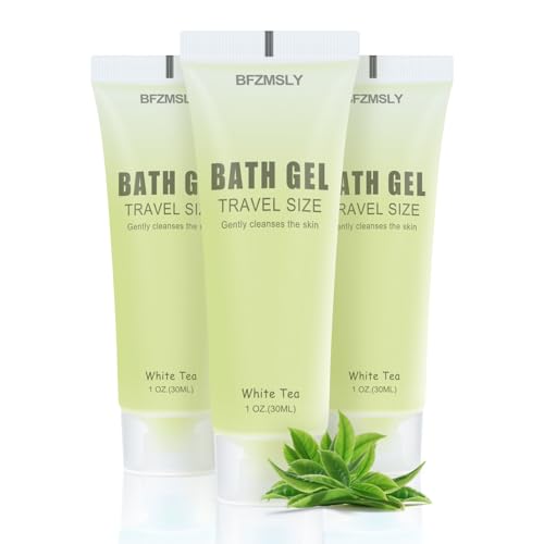 50 Pack Travel Size Body Wash Tubes - White Tea Scent, 1oz, Hotel & Guest Use
