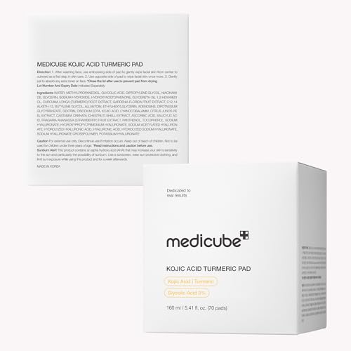 Kojic Acid Turmeric Clarifying Toner Pads for Troubled Skin - 70 Count, Pack of 2