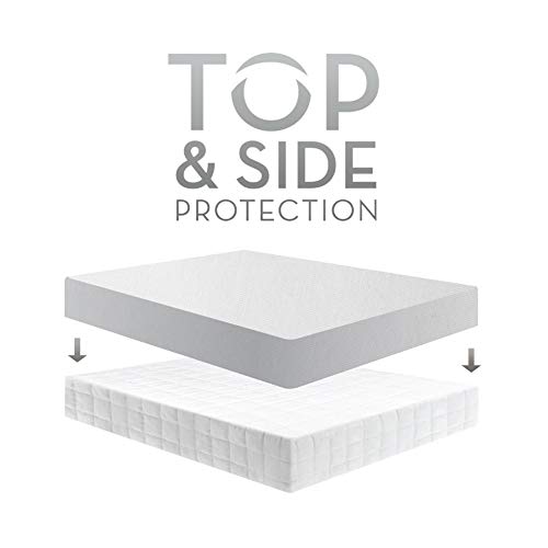 Malouf Sleep Tite Waterproof Mattress Protector - King, Vinyl-Free, White