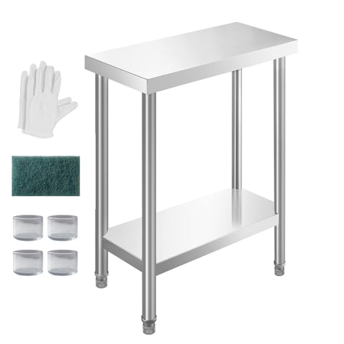 24x12 Inch NSF Stainless Steel Prep Work Table with Undershelf (HXCFYP) – Industrial Kitchen