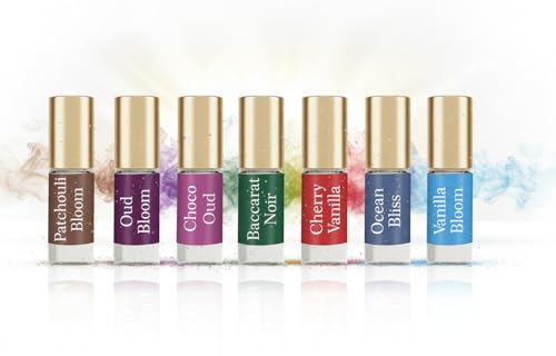 Perfume Discovery Set with 7 Travel Size Fragrance Oils - Layering & Long-Lasting Scents for Women & Men