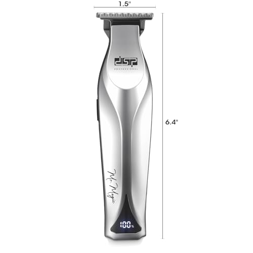 DSP Professional Trimmers for Barbers, T Blade Beard Trimmer for Men, Cordless Zinc Alloy Material Edgers Trimmer (Silver)