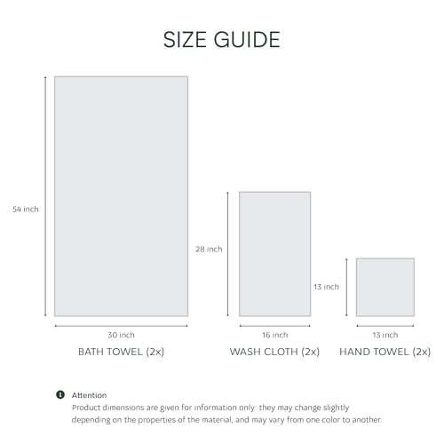 Lacoste Heritage Supima Cotton 6-Piece Towel Set, 2 Bath Towels, 2 Hand Towels, 2 Washcloths, Meteorite ? Highly Absorbent & Quick Drying, Bathroom Essential, Machine Washable