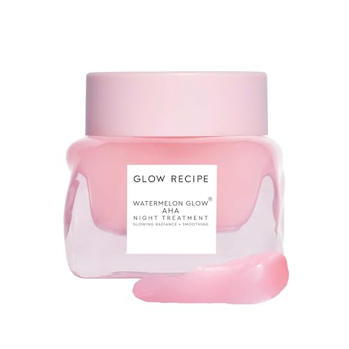 Glow Recipe Watermelon Glow AHA Night Treatment 0.84oz Travel Size Overnight Mask with Glycolic & Lactic Acid, Hyaluronic & Niacinamide