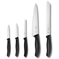 Victorinox Swiss Classic 5-Piece Kitchen Knife Set - Black Handle, Utility & Bread Knives
