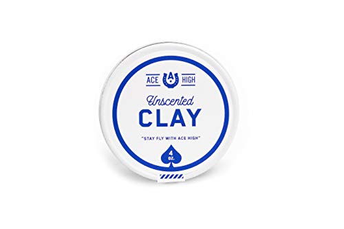 Unscented Hair Clay for Men - Strong Hold Matte Finish 4 oz - Ace High