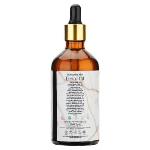 Beard Oil for Men-100ml | Natural Beard Growth Oil for Men with Argan & Rosemary for muuchstac Fast Growth Conditioner and Softener - Strengthens Beards and Mustaches for Men