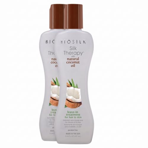 BioSilk Silk Therapy Leave-In Hair Treatment with Coconut Oil 5.64 Fl Oz Pack of 2