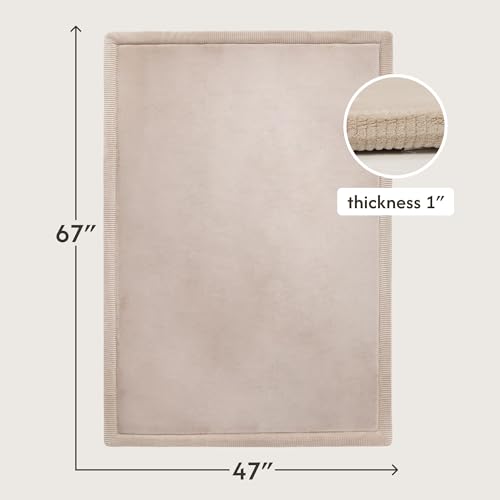 Hakuna Matte CloudSoft Baby Play Mat - Beige 47 x 67 Inches, Soft Non-Toxic Foam