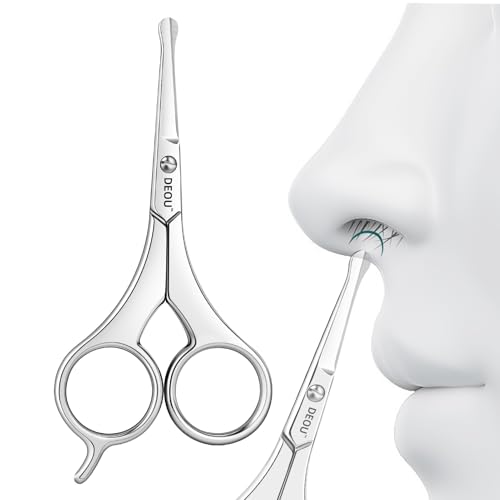 DEOU Nose Hair Trimmer - Paris Tower - Inspired Design with Tail Handle - Premium Stainless Steel - All - in - One Grooming & Multipurpose Shears - Safe, Hygienic & Portable